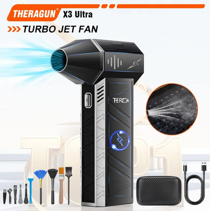 Updated X3Ultra Turbo Fan Jet,Mini Handheld 180000RPM Powerful Compressed air Duster for Car Dryer/PC/Home Cleaning