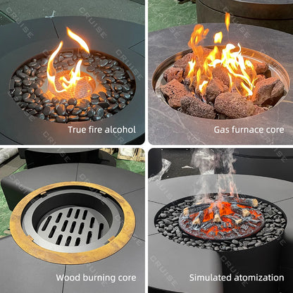 1200mm Freestanding Modern Fire Pit Large Outdoor Wood/Gas/Electric/Alcohol Stove Custom Cooking BBQ for Outdoor