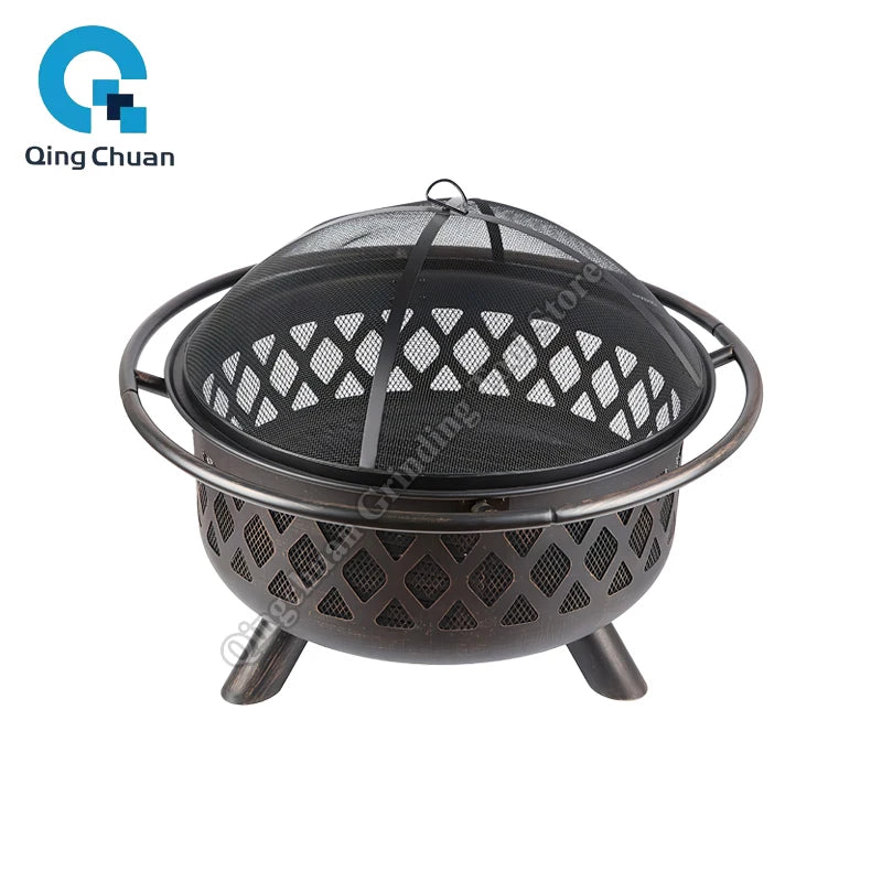 Fire Pit Outdoor Camping BBQ Grilling Winter Heating Stove Outdoor Charcoal Heating Brazier Fire Pit Wood Burner