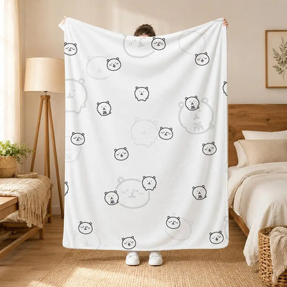 Joke Bear Cartoon Bear Art Throw 240g flannel blanket, suitable for sofas, beds, offices,  exquisite gift blankets