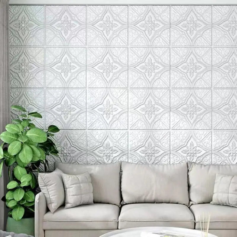 10Pcs Removable Tile Brick Wall Sticker Waterproof Background Wall Wallpaper For Home Office Decoration Easy to Install M4YD