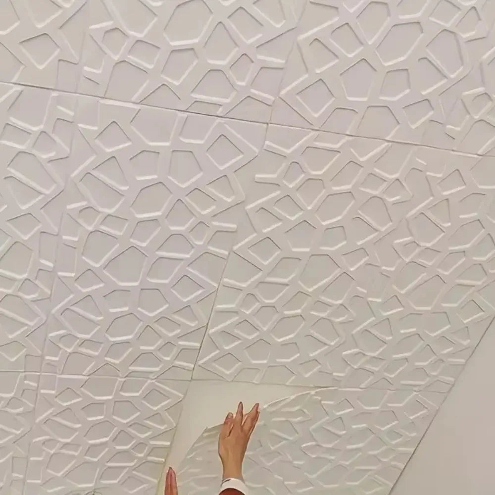 35*35cm 3D Foam Ceiling Waterproof Anti-collision Wall Stickers Peel and Stick Self-adhesive Background Wallpaper Bed Room Decor
