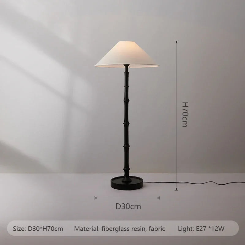 Wabi-Sabi Style Retro Bamboo Floor Lamps New Chinese Living Room Sofa Side Standing Table Lights Lighting Bedroom Bedside Lamp