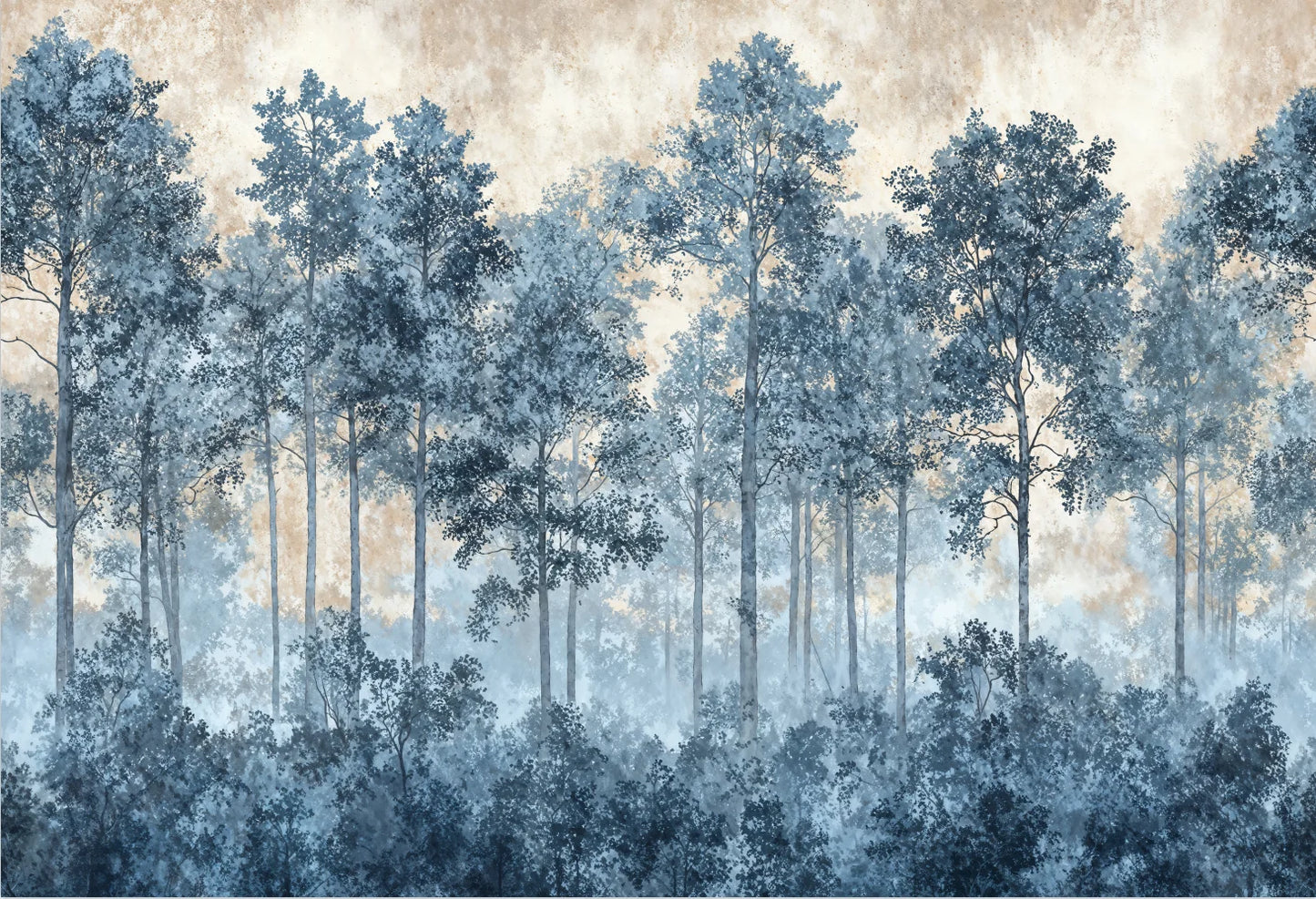 Customized French Wallpaper TV Background Wall Wallpaper Hand Drawn Black and White Forest Living Room Bedroom Papier Peint