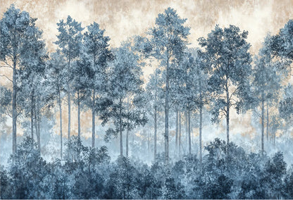 Customized French Wallpaper TV Background Wall Wallpaper Hand Drawn Black and White Forest Living Room Bedroom Papier Peint