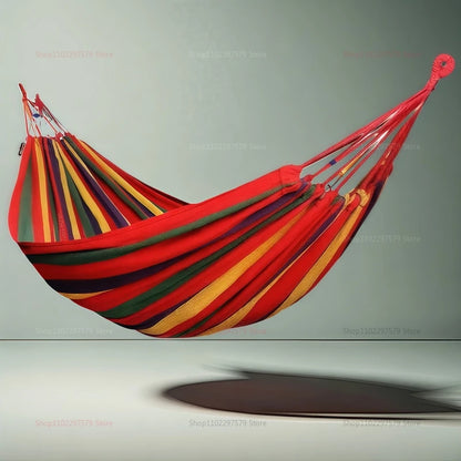 Outdoor Canvas Hammock - Portable Outdoor/Indoor Rope Double-Person Hammock - Durable and Sturdy - Suitable for Camping Use