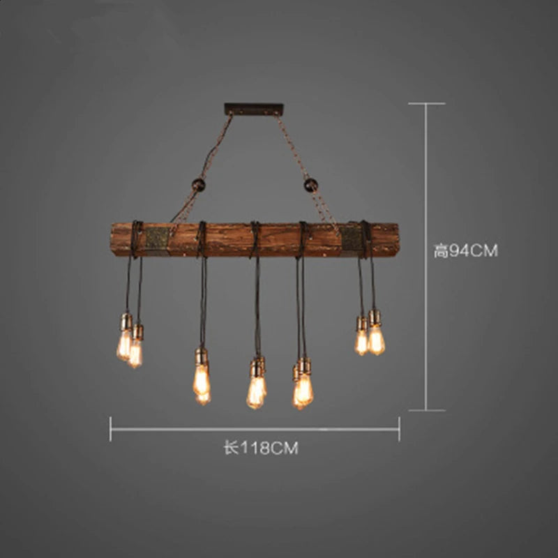 Rustic Lamp Coffee Bedroom Dining room Industrial Decor loft chandeliers Solid Retro Wood lamp suspension luminaire industrial