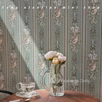 1:12 DIY Dollhouse (20x28cm)Adhesive Wallpaper on The Back for Kitchen(viscous) Living Room Bedroom Floor Decoration Accessories