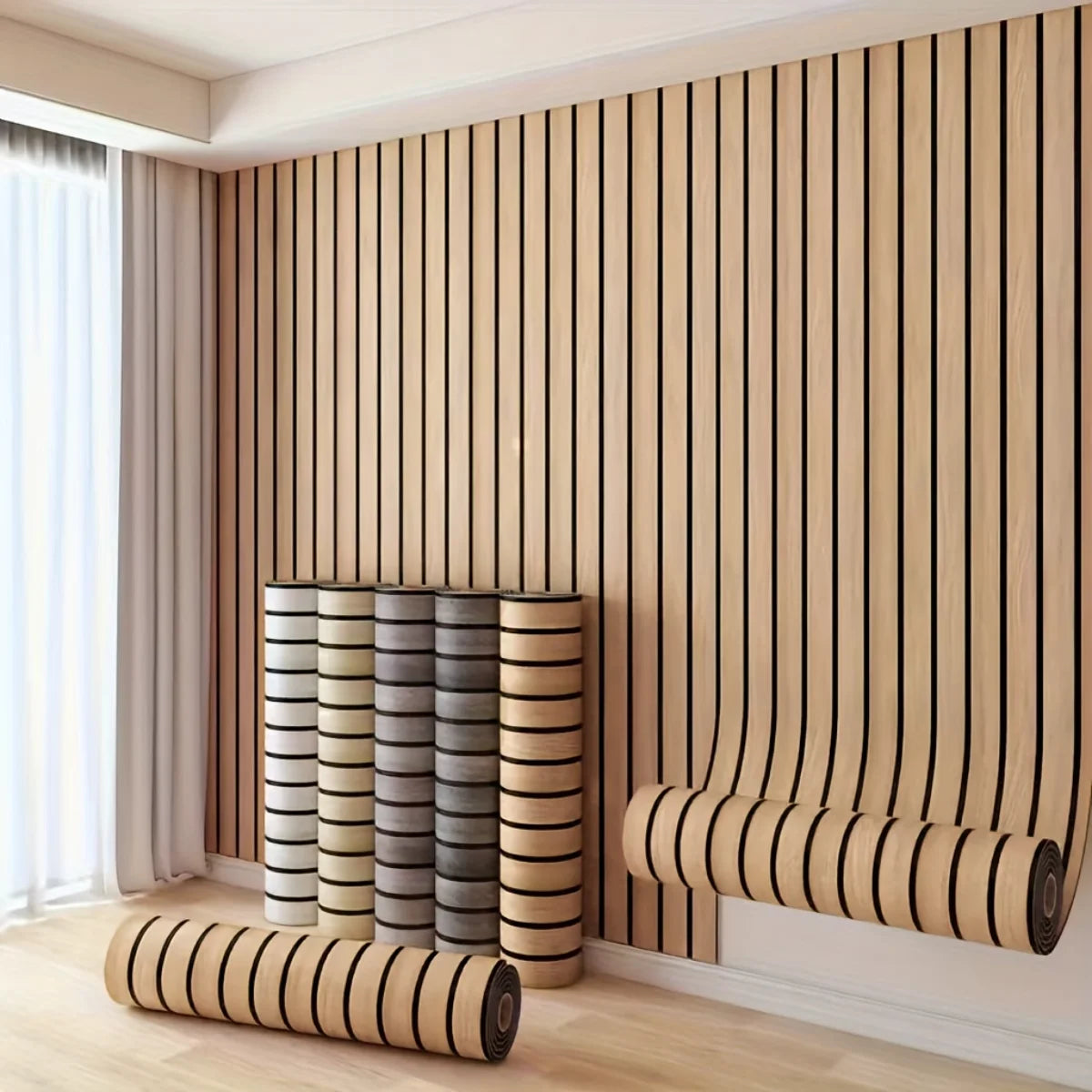 Thick Brown Grid Peel and Stick Wallpaper Faux Plaid Design Waterproof and Moisture-Proof Ideal for Walls Ceilings Home Decor