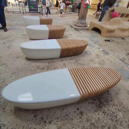 Furniture Art Bench Fiberglass Solid Panel Outdoor Courtyard Park Gym Shopping Center Entrance Supermarket School/Hotel Use