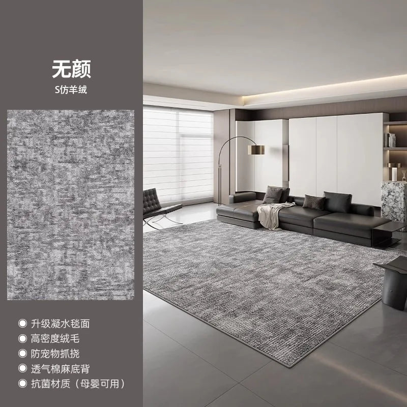Modern Scandi Area Rug, Spill-Proof Easy Clean Carpet for Living Room and Bedroom, Plush Sofa Mat with Non-Slip Backing