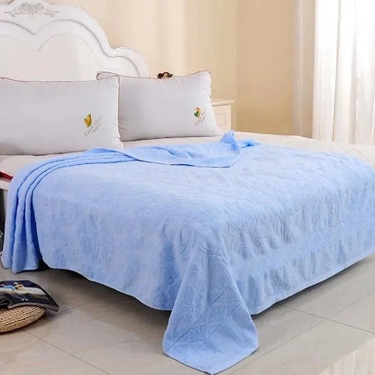 Jacquard Cotton Towel Thread Blanket for Adults Kids Soft Breathable Bedspread Bedclothes Summer Throw Blankets on Sofa/Bed