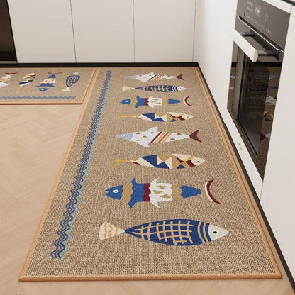 Rugs for Kitchen Floor Mat Anti-slip Dirt-resistant Foot Mats Home Laundry Balcony Oil-proof Mats Washable Easy Clean Rug 양탄자
