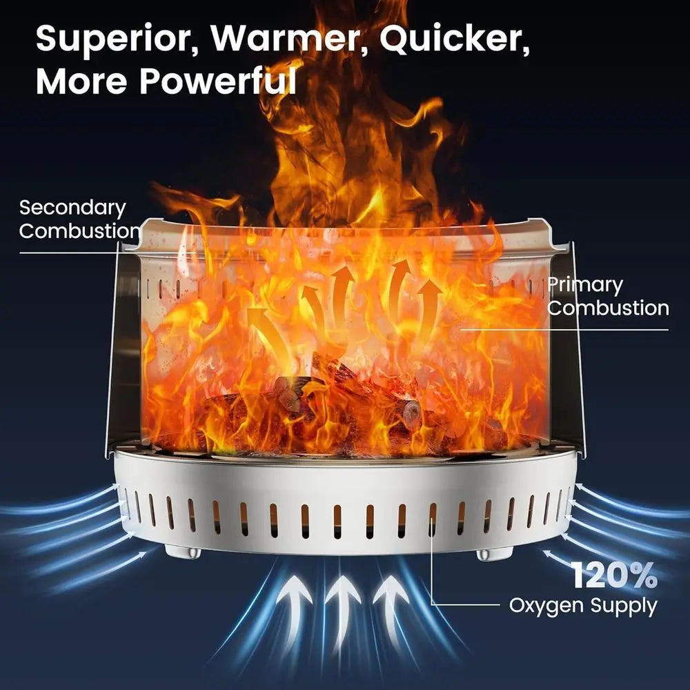 21.3 Portable Outdoor Wood Burning Fire Pit with Removable Ash Pan for Patio, Deck, or Camping