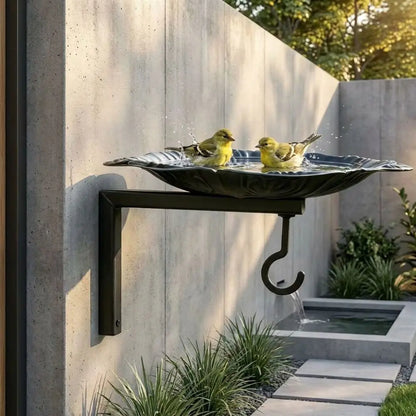 Vintage Wall Mounted Bird Feeder Cast Iron Rustic Hanging Plant Bracket Food Container Feeding Bowl Wild Bird Feeder Patio