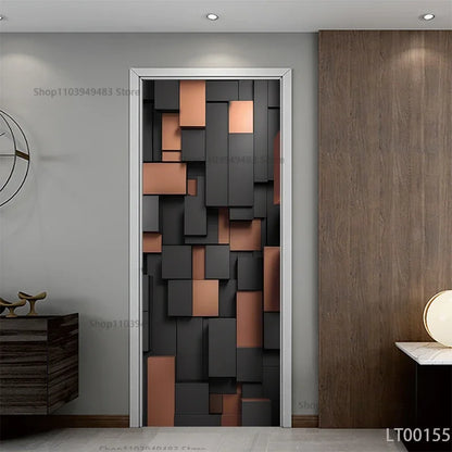 Wood Texture Series Waterproof Self-Adhesive Wallpaper Art Mural Stickers for Decor Door Cabinet Closet Ornamental Stickers