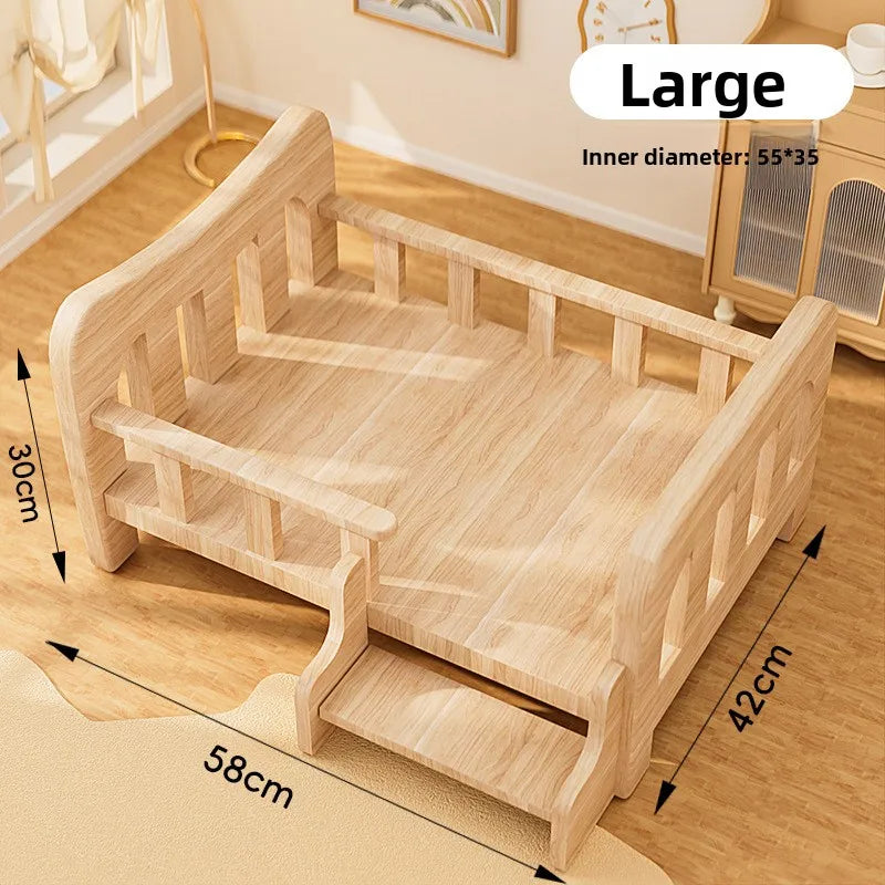 Pet bed, solid wood dog bed, all-season cat bed,pet sleeping sofa,cat bed and dog bed ，cat shelf ，cat condo，wooden cat furniture