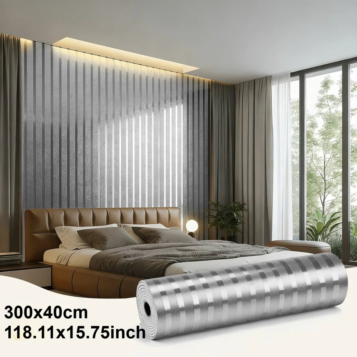 Metallic Grid Stripe Peel and Stick Wallpaper Self Adhesive Wall Stickers TV Background Living Room Home Decor DIY Room