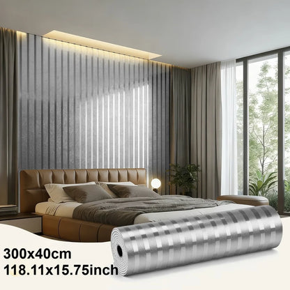 Metallic Grid Stripe Peel and Stick Wallpaper Self Adhesive Wall Stickers TV Background Living Room Home Decor DIY Room