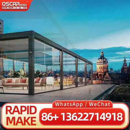 Modern Luxury Outdoor Retractable Pergola with Retractable Sun Shade for Balcony Patio Garden pergola