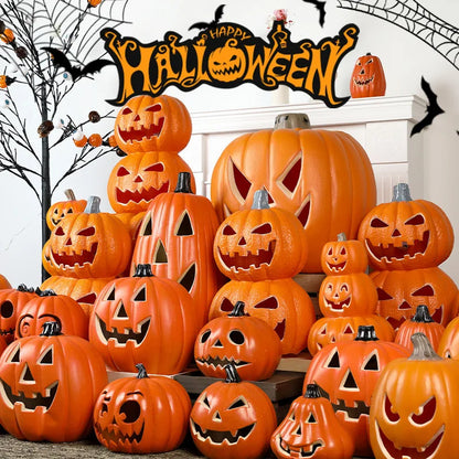 Halloween Glowing Pumpkin Decor LED Triple Layer Light Up Pumpkin Decor Battery Powered Festival Theme Home Party Decorations