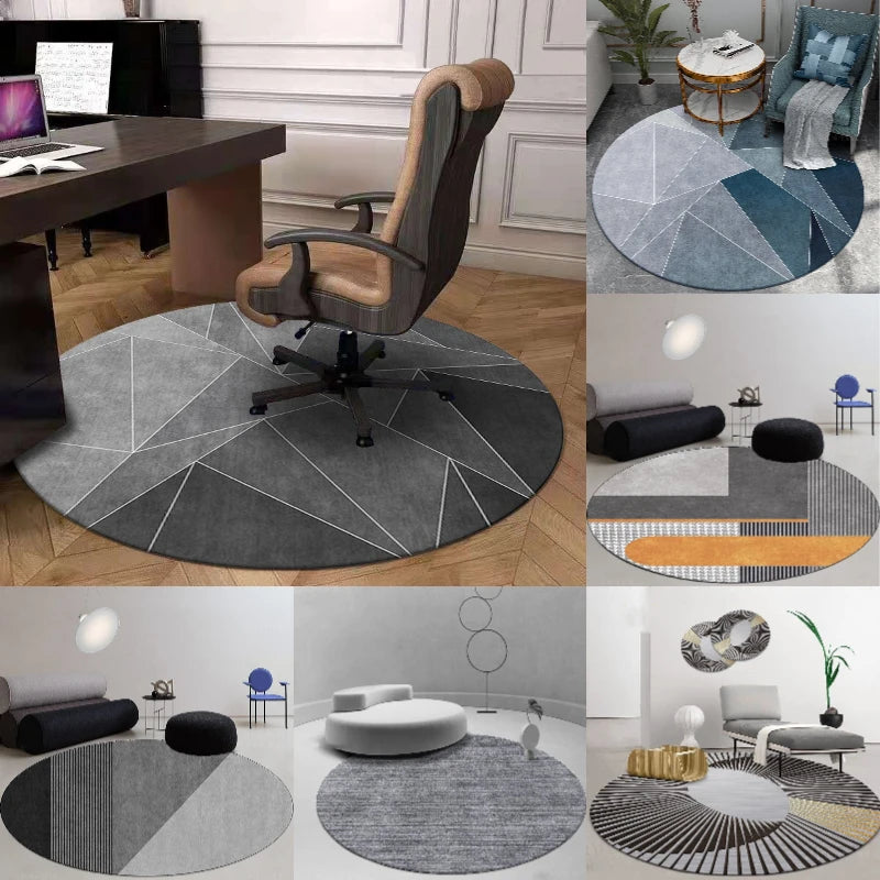 Modern Round Area Rug Minimalist Soft for Living Room Bedroom Study Room Decor Floor Mat Slip-resistant Wear-resistant Fashion