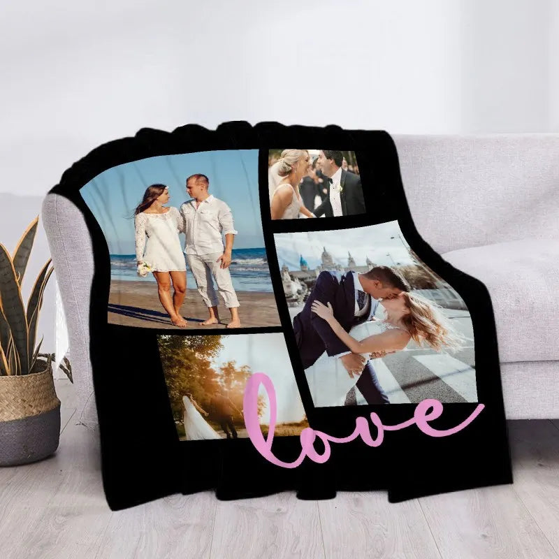 Custom Blanket With Picture Collage Customized Blankets Birthday Souvenir Christmas Gifts Personalized Throw Blanket