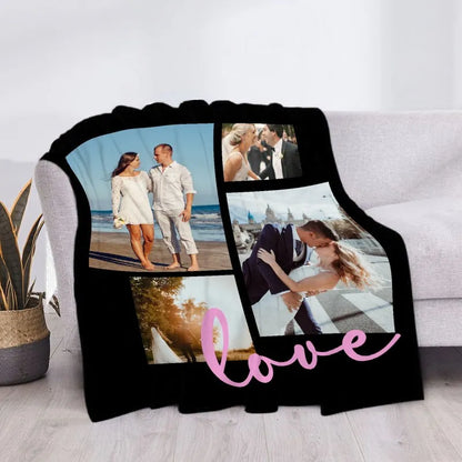 Custom Blanket With Picture Collage Customized Blankets Birthday Souvenir Christmas Gifts Personalized Throw Blanket