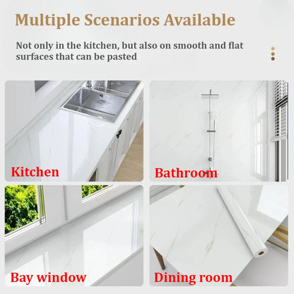 40cm Waterproof Thick Wallpaper, Marble-imitation Tile Self-adhesive Wall Decals, Easy Installation on Bathroom Living Room Wall