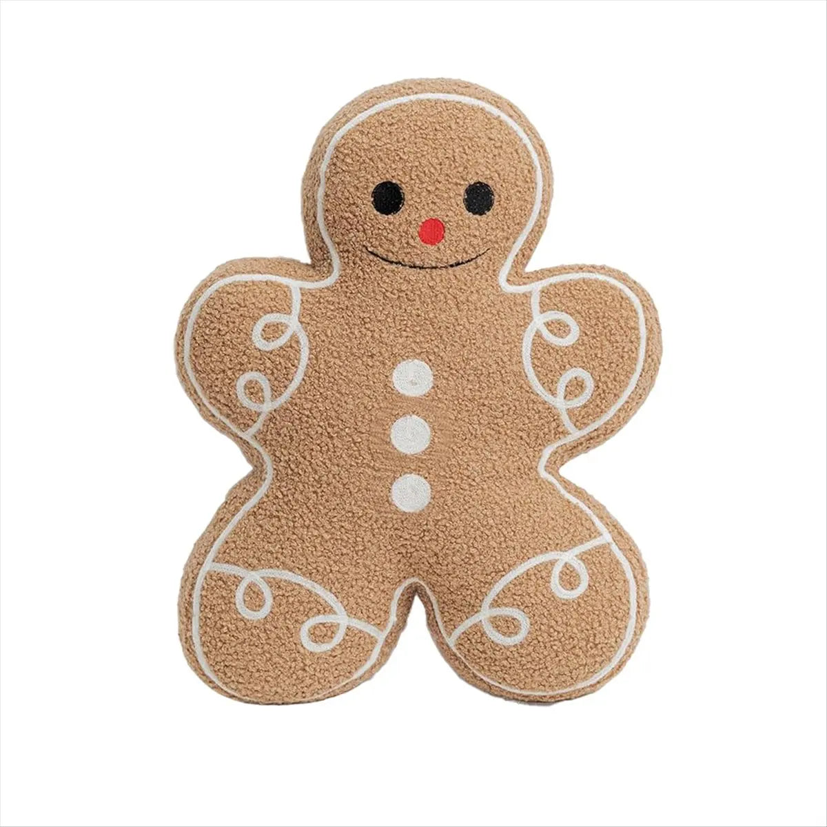 *ABDH Gingerbread Man Throw Pillow, Christmas Decorative Plush Pillow for Home & Bed, Festive Holiday Cushion