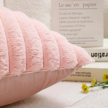 2pcs Artificial Plush Throw Pillow Covers, Suitable for Various Occasions Such as Bedding, Home Decoration, Etc
