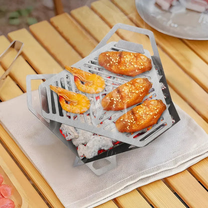 NEW Mini BBQ Grill Stainless Steel Foldable Charcoal Stove Portable Outdoor Camping Picnic Backyard Barbecue Cooking Tool