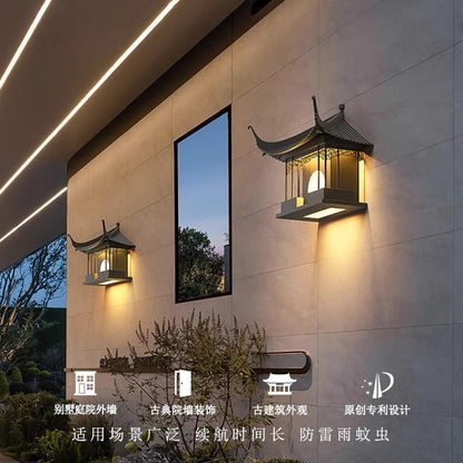 Chinese outdoor wall waterproof exterior courtyard classical courtyard wall decorative villa door