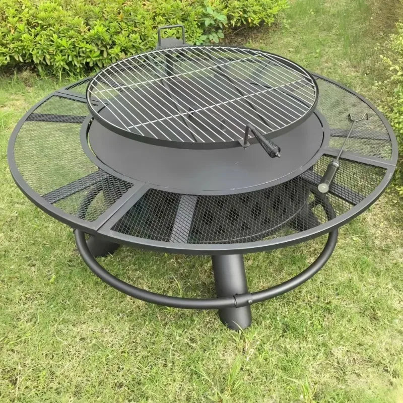 Outdoor BBQ BBQ Grill with Firewood Heating Sturdy Yard Grill Villa Campfire Surround Furnace Charcoal Brazier Fire Pit