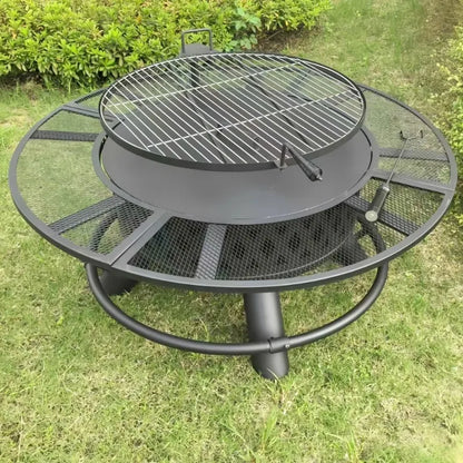 Outdoor BBQ BBQ Grill with Firewood Heating Sturdy Yard Grill Villa Campfire Surround Furnace Charcoal Brazier Fire Pit
