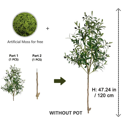 120-180cm Artificial Olive Tree Plant Indoor Outdoor Ornament Fake Plant for Home Garden Balcony Living Room Decoration
