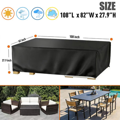 Outdoor Furniture Cover, Dust-proof, Waterproof and UV-proof Cover, Courtyard Garden Sunshade Protection Cover  Multi-size