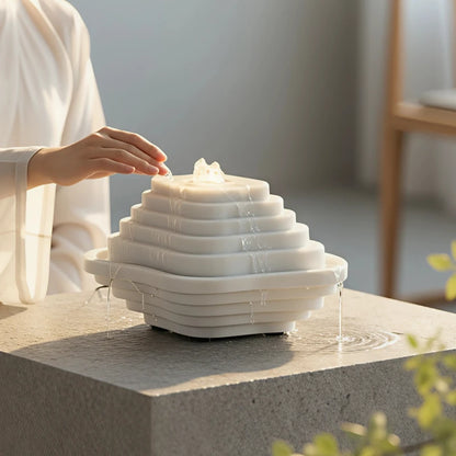 Indoor Landscape Tea Room Fountain Ornament Circulating Water Light Luxury High-end Living Room Hotel Shop Opening Gift