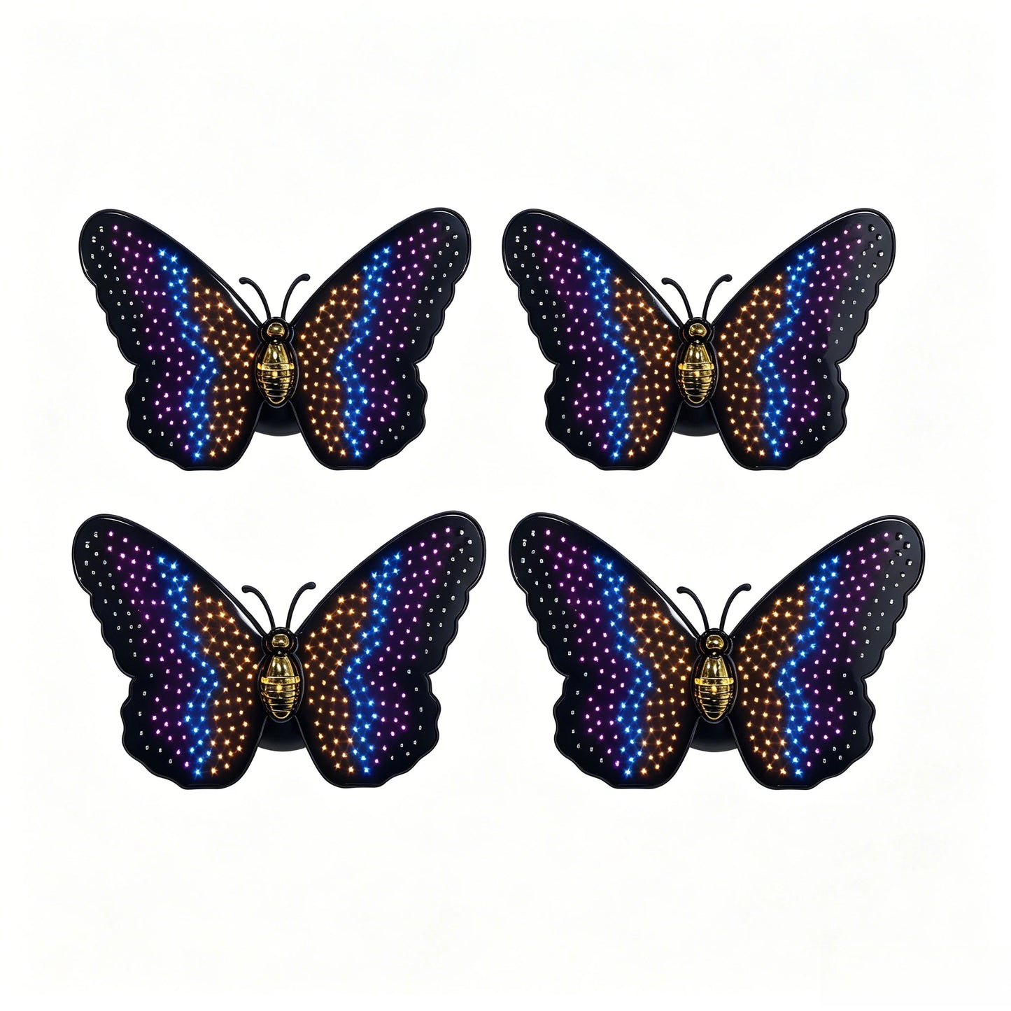 Outdoor Solar Butterfly Lamp 210 LEDs Hanging Wall Fence Art Decoration Solar Landscape Light for Garden Yard Patio Porch