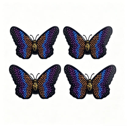 Outdoor Solar Butterfly Lamp 210 LEDs Hanging Wall Fence Art Decoration Solar Landscape Light for Garden Yard Patio Porch