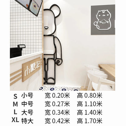Bear Wall Stickers Mirror Acrylic Wall Sticker DIY PVC Wallpaper Self-adhesive Restaurant Bedroom Wall Decor