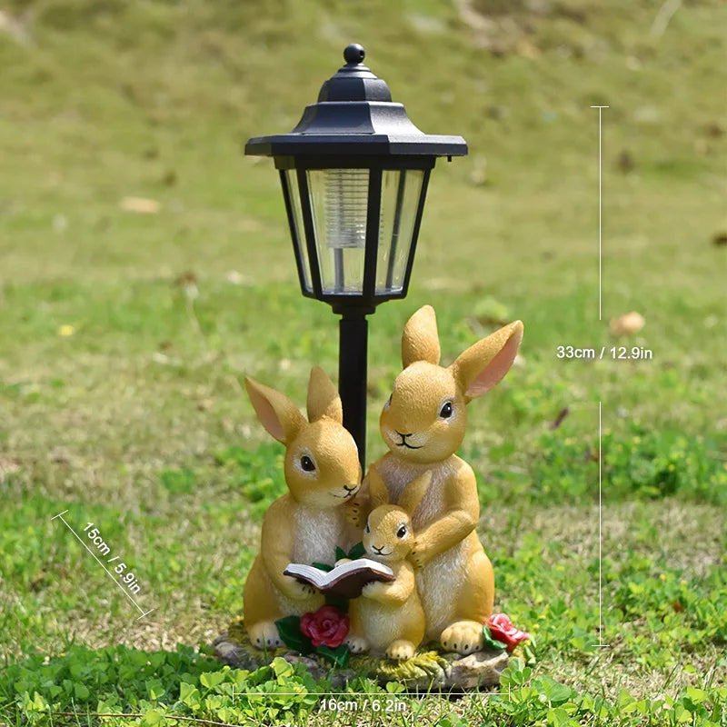 New Garden Solar Light Puppy Ornament Garden Ornament Sculpture Resin Craft Gift