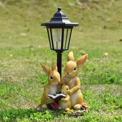 New Garden Solar Light Puppy Ornament Garden Ornament Sculpture Resin Craft Gift