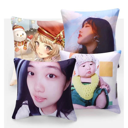 DIY Customized Throw Pillow Custom Cushion Cover Home Decorative Square Wedding Pets Baby Picture Print Pillowcase Gift