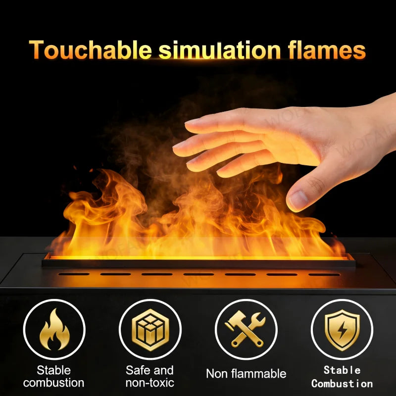 3D Steam Water Vapor Fireplace 100cm Insert,Built-in Electric Fireplace luxury gold mist fireplace flame No Heating fire pit