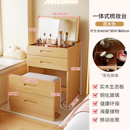 Girls Rustic Dressing Table Miniature Storage Solid Wood Dressing Table Simple Vanity Penteadeira De Maquiagem House Accessories