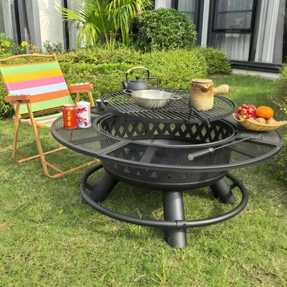 Outdoor BBQ BBQ Grill with Firewood Heating Sturdy Yard Grill Villa Campfire Surround Furnace Charcoal Brazier Fire Pit