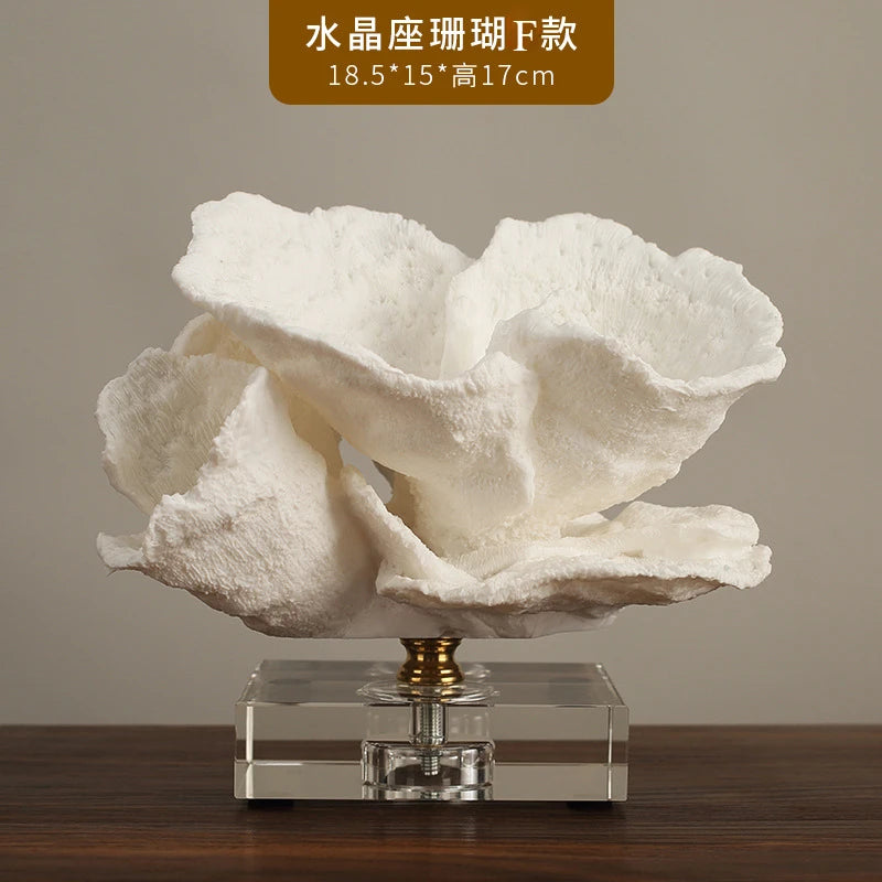 Nordic Style Simulation Coral Resin Decoration, Simple Model Room Living Room TV Cabinet Coffee Table Home Furnishings