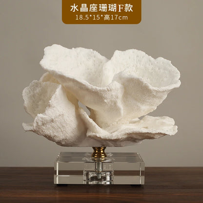 Nordic Style Simulation Coral Resin Decoration, Simple Model Room Living Room TV Cabinet Coffee Table Home Furnishings