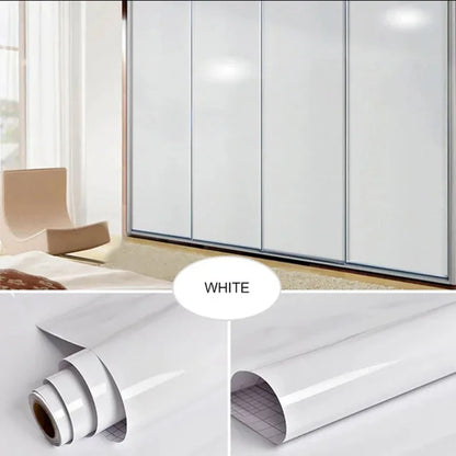 Cabinet Self-adhesive Paper Furniture Renovation Waterproof Thick Paint Wallpaper Pearlescent Wardrobe Solid Color PVC Wallpaper